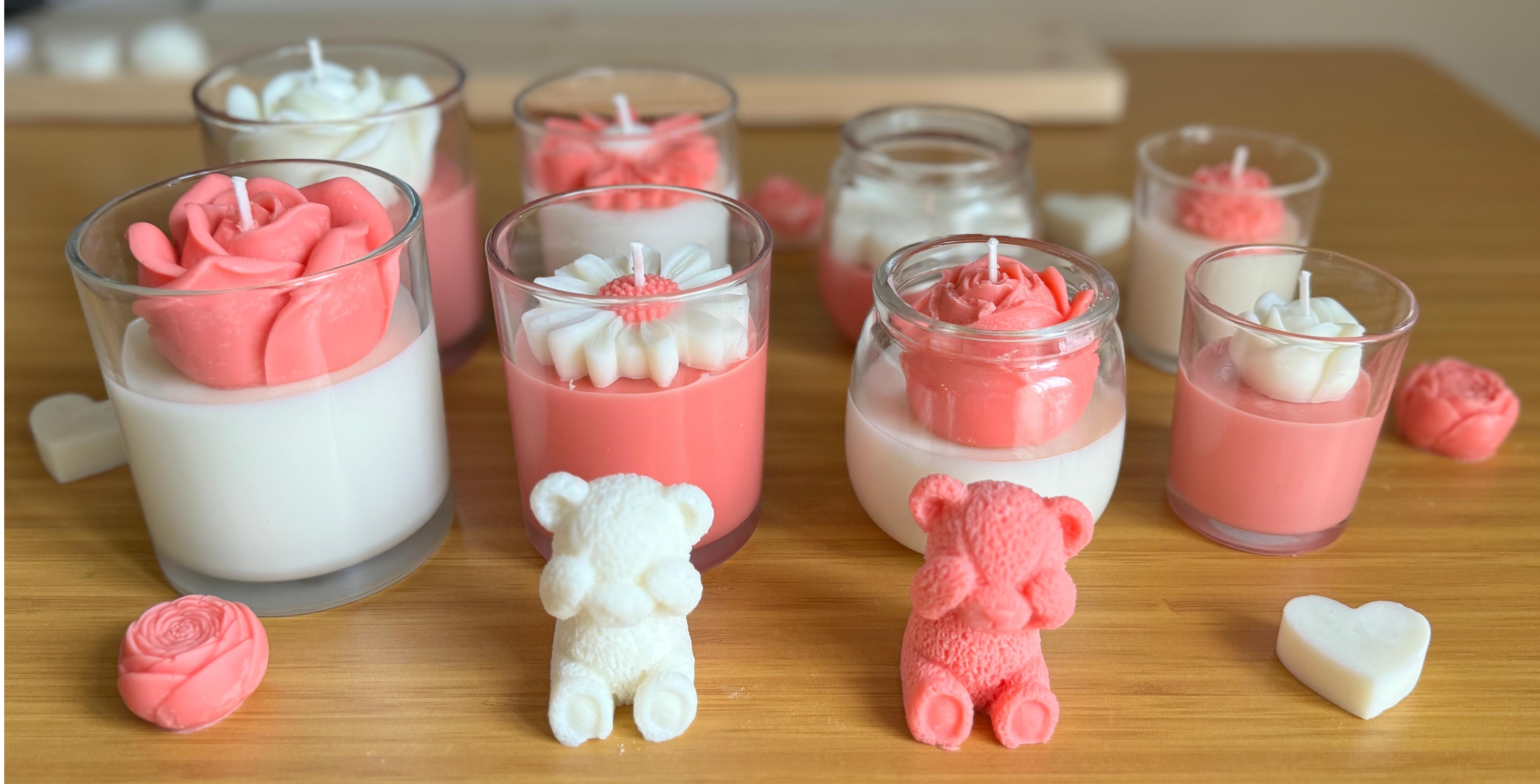 Hand pouring a colorful candle